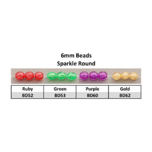 Beads 6mm Round Translucent Green Sparkle (BD53-6mm)