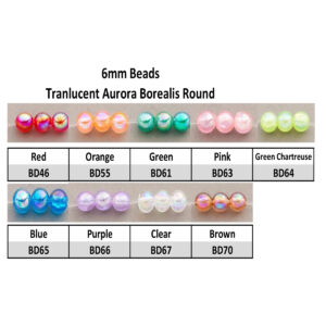 Beads 6mm Translucent Aurora Borealis Round