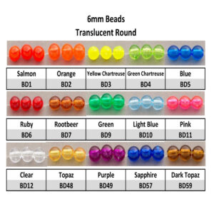 Beads 6mm Round Translucent True Orange (BD22-6mm)