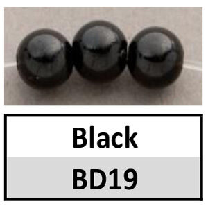 Beads 6mm Round Opaque Black (BD19-6mm)