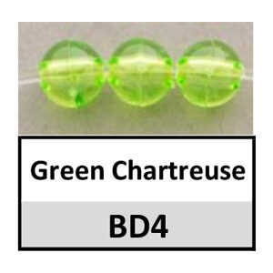 Beads 4mm Round Translucent Green Chartreuse (BD4-4mm)