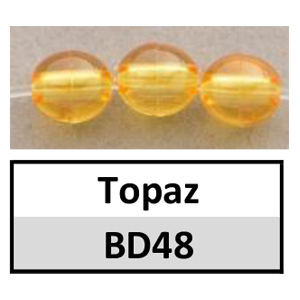 Beads 6mm Round Translucent Topaz (BD48-6mm)