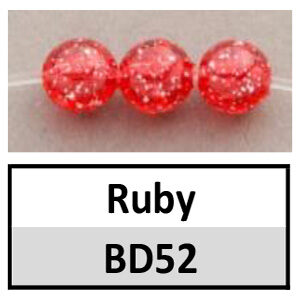 Beads 6mm Round Translucent Ruby Sparkle (BD52-6mm)