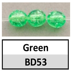 Beads 6mm Round Translucent Green Sparkle (BD53-6mm)