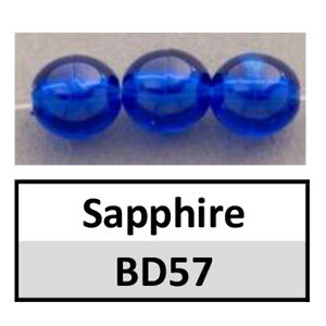 Beads 6mm Round Translucent Sapphire (BD57-6mm)
