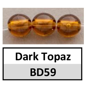 Beads 6mm Round Translucent Dark Topaz (BD59-6mm)