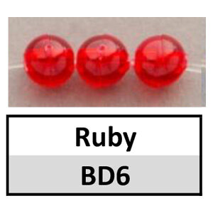 Beads 10mm Round Translucent Ruby (BD6-10mm)