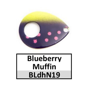 Size 5 Colorado Double Hole Custom Painted Spinner Blades – Blueberry Muffin (BLdhN19-5-4)