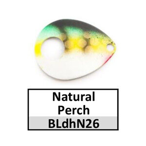 Size 5 Colorado Double Hole Custom Painted Spinner Blades – Natural Perch (BLdhN26-5-4)