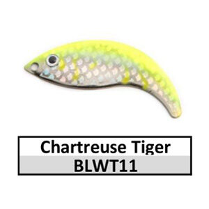 Size 4 Whiptail Custom Painted Spinner Blades – Chartreuse Tiger (BLWT11-4)