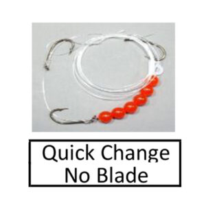 Quick Change No Blade 2 Red Hook Mono 36″ Lead Crawler Harness Translucent Bead
