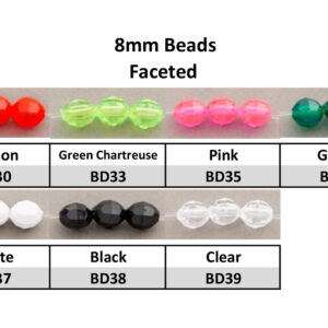 Beads 8mm Faceted White (BD37-8mm)