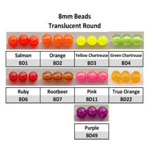 Beads 8mm Translucent Round