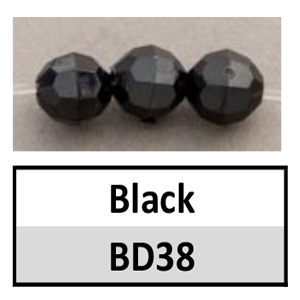 Beads 6mm Faceted Black (BD38-6mm)