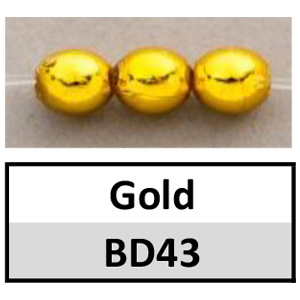 Beads 4mm Round Metallic Gold/Brass (BD43-4mm)