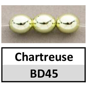 Beads 6mm Round Metallic Chartreuse (BD45-6mm)