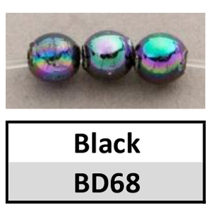 Beads 6mm Opaque Black AB (BD68-6mm)