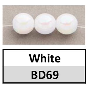 Beads 6mm Opaque White AB (BD69-6mm)