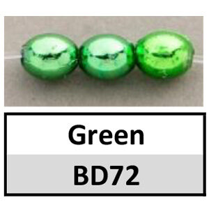 Beads 6mm Round Metallic Green (BD72-6mm)