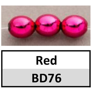 Beads 6mm Round Metallic Red (BD76-6mm)