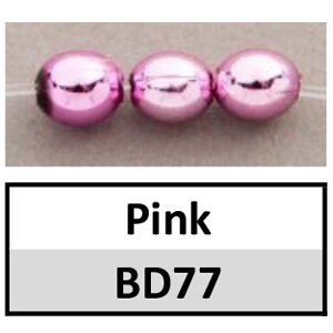 Beads 6mm Round Metallic Pink (BD77-6mm)