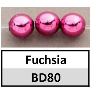 Beads 6mm Round Metallic Fuchsia (BD80-6mm)