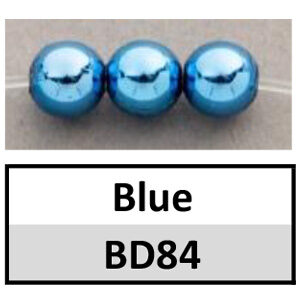 Beads 6mm Round Metallic Blue (BD84-6mm)