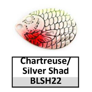 Size 4 Colorado Proscale Spinner Blades – BLSH22 chartreuse/silver shad