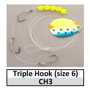 Basic Custom 3 Hook Mono 36″ Lead Crawler Harness