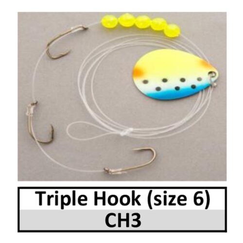 3 Crawler Worm Harness's Rare 3 Hook USA Made Walleye Perch Bass Crappie Lures 