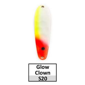 Walleye Spoons-Gold base (trolling) – Glow Clown-S20