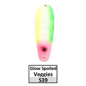 Walleye Spoons-Gold base (trolling) – Glow Spoiled Veggies-S39