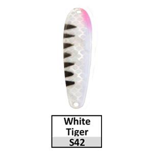 Walleye Spoons-Gold base (trolling) – White Tiger-S42