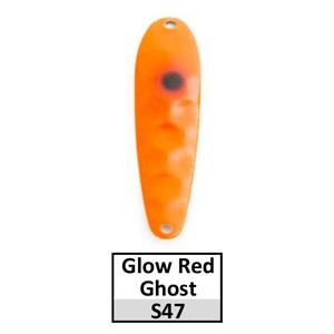 Walleye Spoons-Gold base (trolling) – Glow Red Ghost-S47
