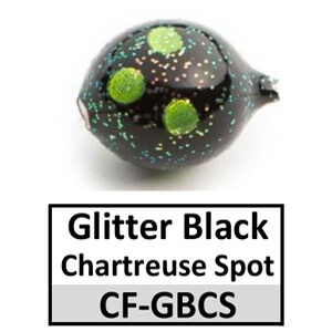 Corkies-Ball Floats Glitter Black with Chartreuse Spots (CF-GBCS)