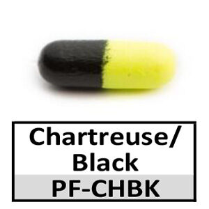 Pill Style Rig Floats Chartreuse/Black (PF-CHBK)
