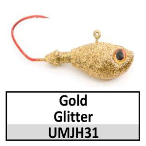 Ultra Minnow Jig Head (lead product) – 1/2 oz – Gold Glitter