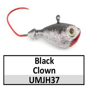 Ultra Minnow Jig Head (lead product) – 1 oz – Black Clown (JH37)