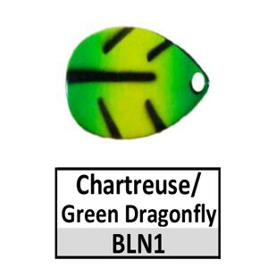 Size 5 Indiana NB CP Spinner Blades – N1 Chartreuse/Green Dragonfly