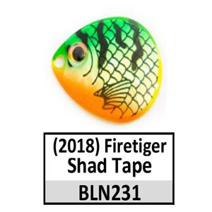 Size 4 Colorado TS Pattern Spinner Blades – N231 Firetiger Shad Tape