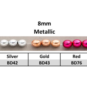 Beads 8mm Round Metallic Silver/Nickel (BD42-8mm)