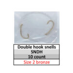 Size 2 bronze Double/2 Hook Snelled Hook
