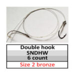 Size 2 bronze wire Double/2 Hook Snelled Hook