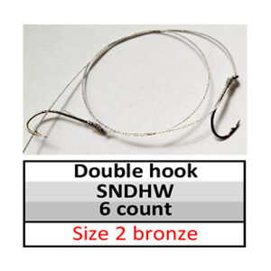 Snelled Double/2 Hooks (SNDH-10) – Size 2 bronze wire Double/2 Hook Snelled Hook