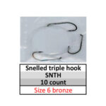 Size 6 bronze Triple/3 Hook Snelled Hook