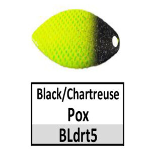 Willow NB Custom Painted Spinner Blades – BLdrt5 Black/Chartreuse Pox