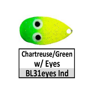 Size 5 Indiana NB CP Spinner Blades – BL31eyes chartreuse/green w/ eyes