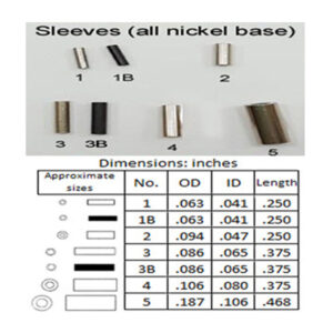 Nickel Sleeves (may be used in salt water)