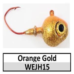 Walleye Wedge Jig Head (lead product)-5/8 oz – Orange/Gold (JH15)