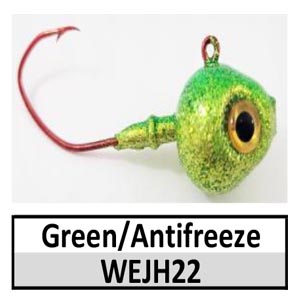 Walleye Wedge Jig Head (lead product)-5/8 oz – Green/Antifreeze (JH22)